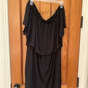 Amanda Uprichard Off-the-Shoulder Black Dress